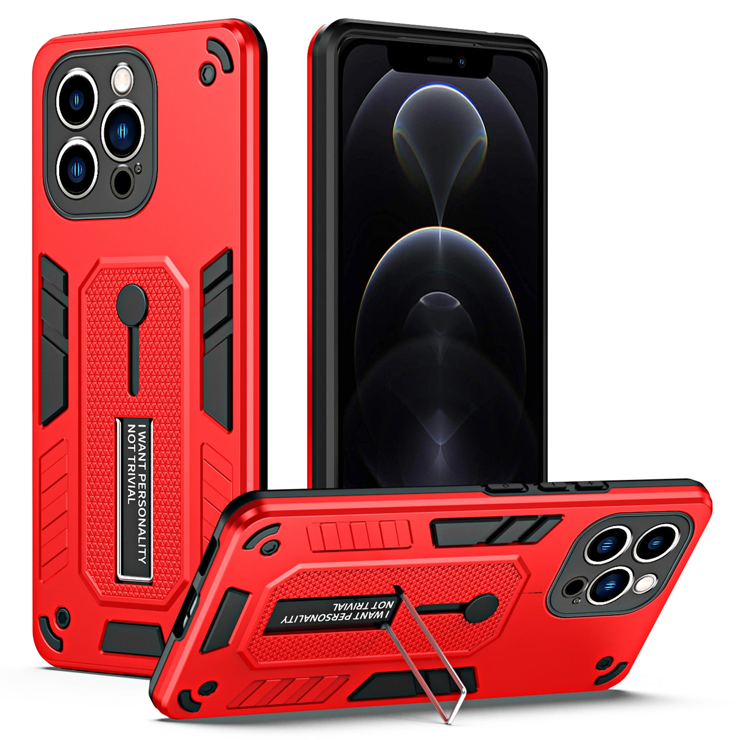 For iPhone 12 Pro 6.1 inch Metal Kickstand Phone Cover Anti-Dust Shell Silicone Ring Strap TPU PC Phone Case For iPhone 12 Pro 6.1 inch Metal Kickstand Phone Cover Anti-Dust Shell Silicone Ring Strap TPU PC Phone Case